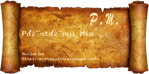 Pöstényi Mia névjegykártya